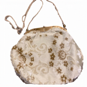 Vintage richmark USA keyhole baroque flower tapestry snap clip crossbody purse